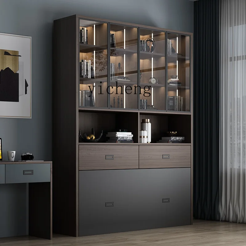 GZ-3  Hidden Folding Bed Retractable Cabinet Clothes Bookcase Bed Balcony Study Space Bed