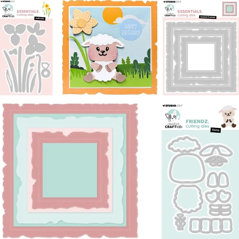 A Beautifully Blooming Flower Metal Cutting Dies Slimline Essentials Scrap Booking Card Stencil Cut Die for DIY Handmade Card