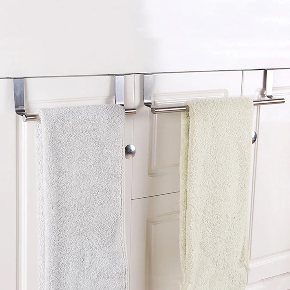 

Stainless Steel Towel Rack Adjustable Telescopic Rod Hangable No Punch Installation Eva Kitchenwares Hanging Shelf