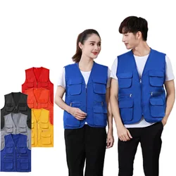 Classic Female Male Work Vest Coat Outdoor Photographer Fishing Vest Jacket