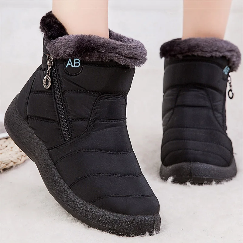 Boots Woman Korean Style Fur Boots For Snow Winter Boots Women's Footwear Winter Shoes 2025 Ankle Botas Mujer Combat Botines