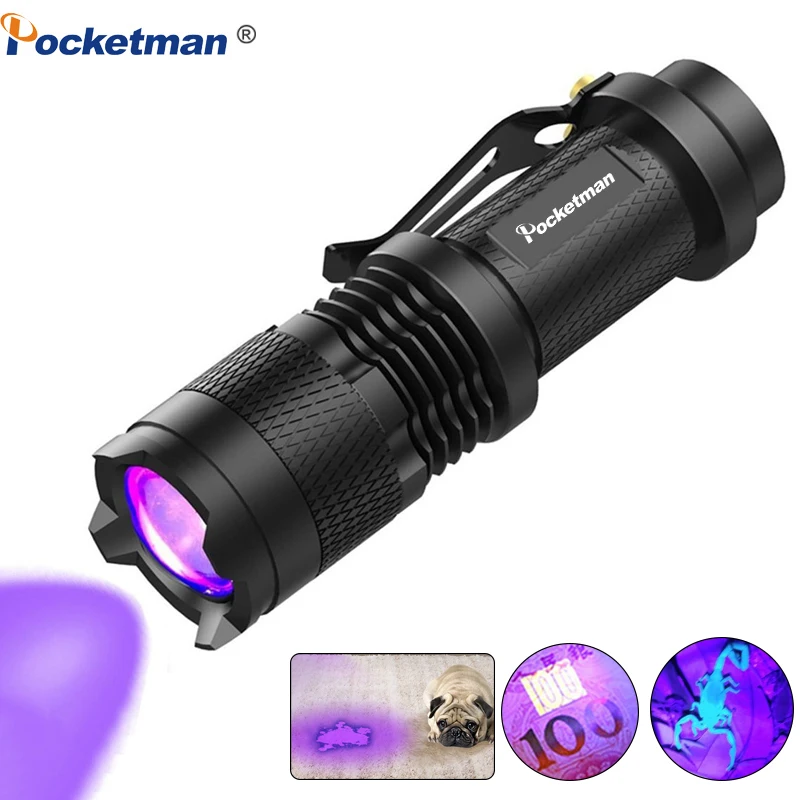 UV Flashlight Torch 395nm Lights Ultra Violet Light Blacklight UV Lamp For Marker Checker Detection Pet Urine Detector