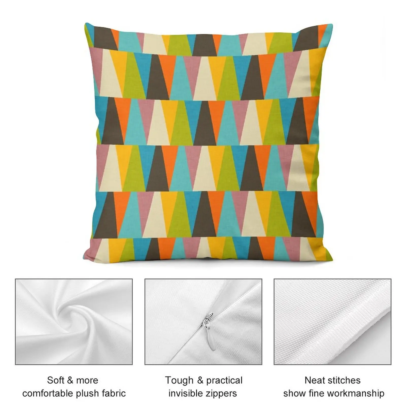 Retro Color Block Triangle Color Happy Throw Pillow Marble Cushion Cover Pillow Case Christmas pillow