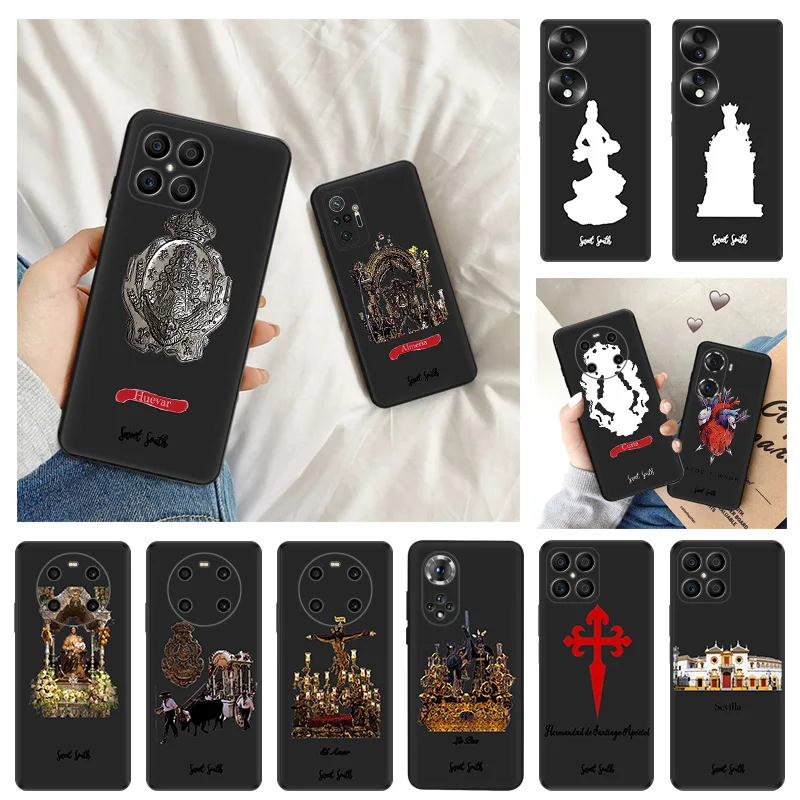 Ultra Thin Silicone Phone Case For Honor X8 X7 X9 b X6 4G 70 90 Magic5 Pro 8x Pixel 8 7 6 a Virgin Mary Jesus Church Matte Cover