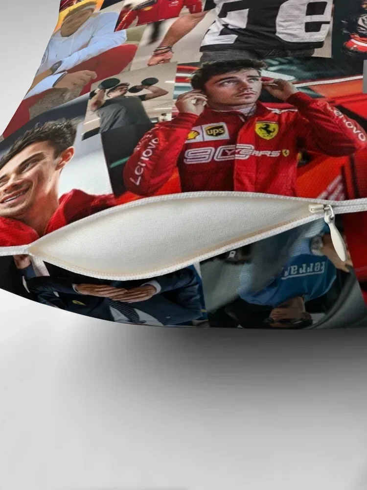 Charles Leclerc Monacan motorsports racing driver Collage Throw Pillow Luxury Cushion Cover Pillow Decor pillow