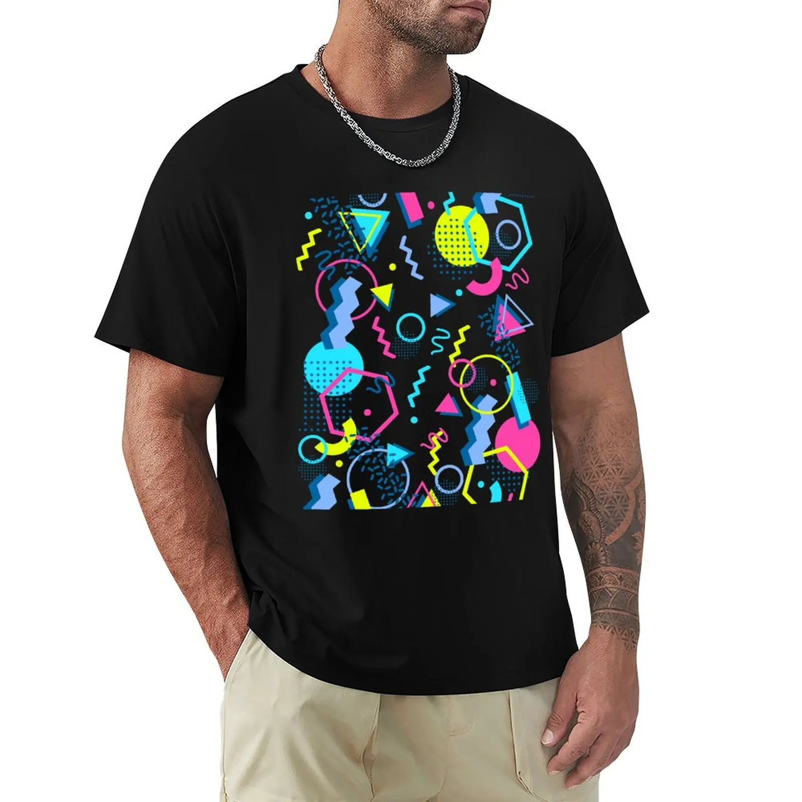 

Retro Style 70s 80s 90s Memphis Style Abstract T-Shirt Casual Loose Daily Wear T-Shirt