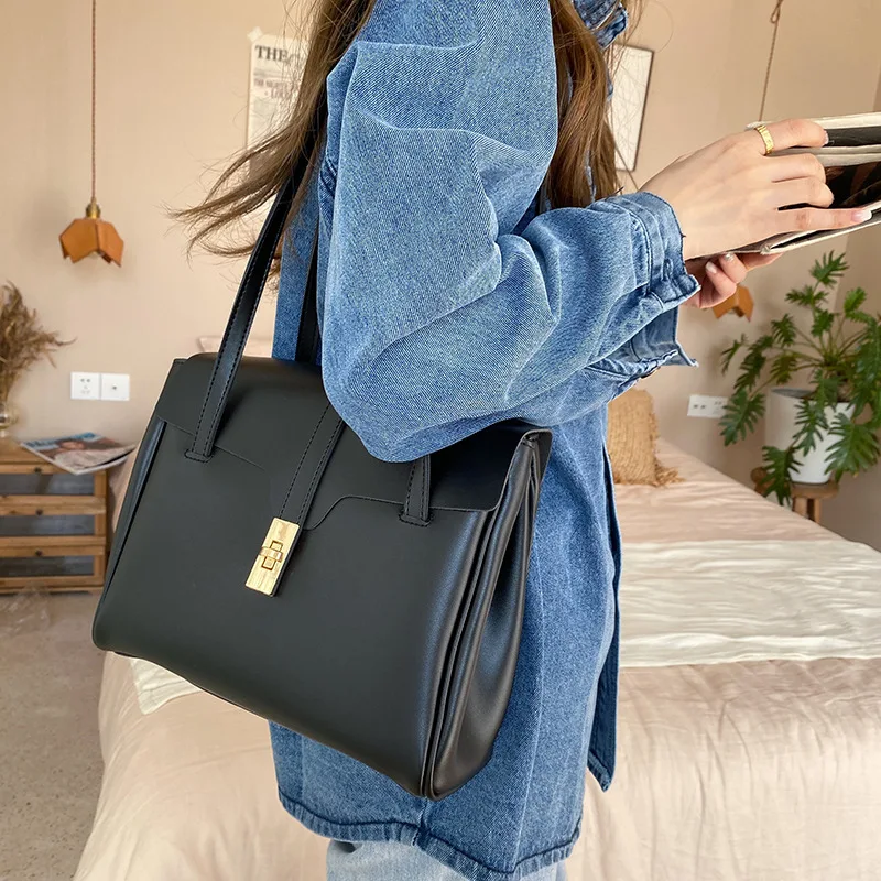 CGCBAG Fashion Designer Luxury Women Tote Bag Simple Solid Lage Capacity Female Shoulder Bag High Quality PU Leather Handbags