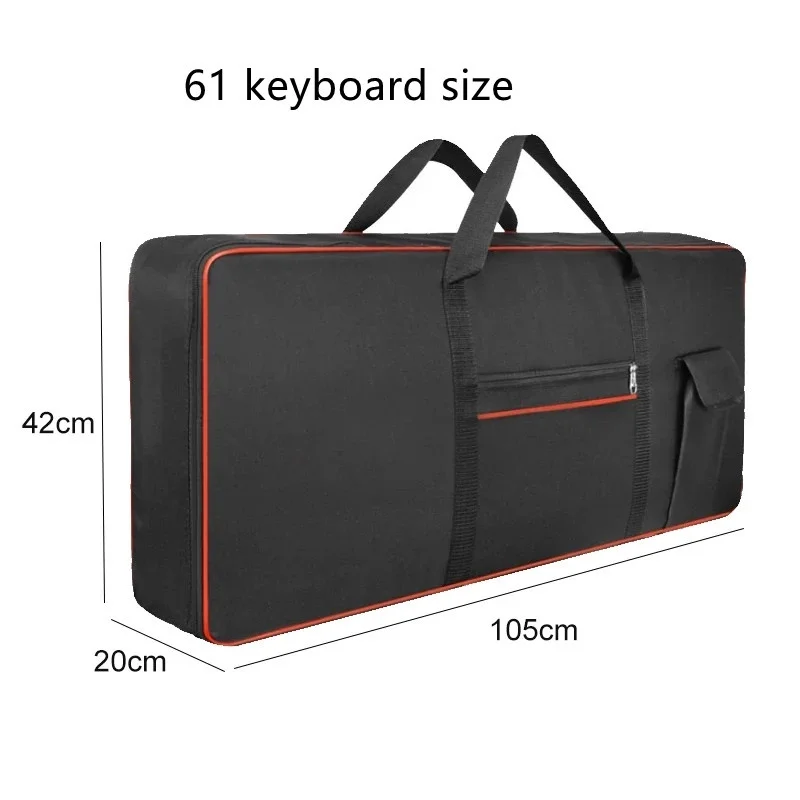 2024 New 61/76/88 Key Keyboard Gig Bag Case Portable Durable Piano Waterproof 600D Oxford Cloth With 10mm Cotton Padded Case