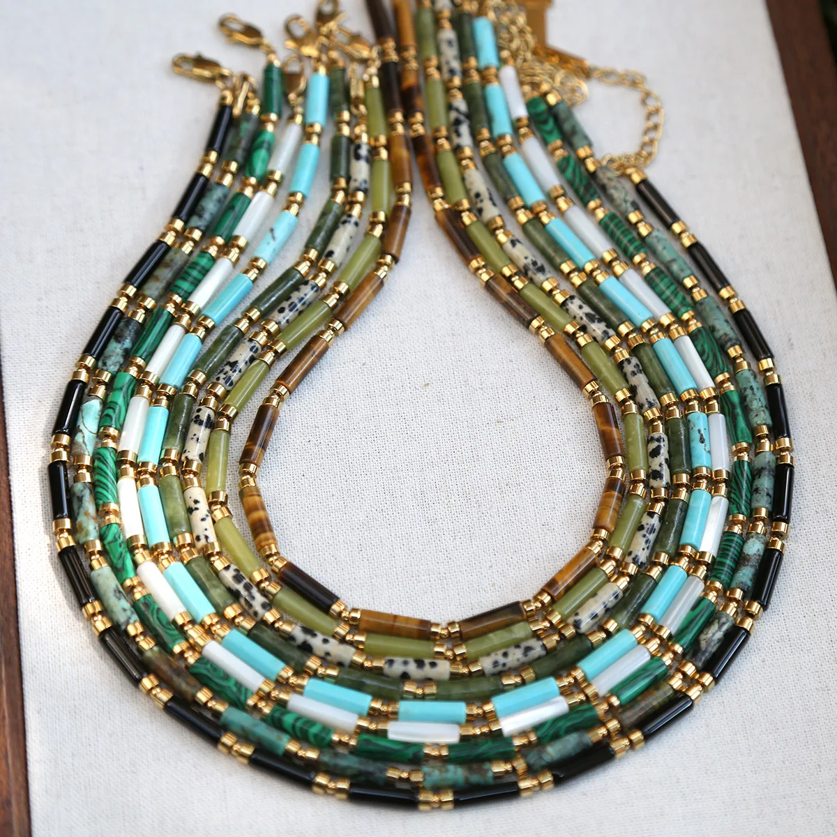 Natural Malachite Necklace Women's Light Luxury Popular Devil's Eye Snake Bone Sweater Collar Neckchain