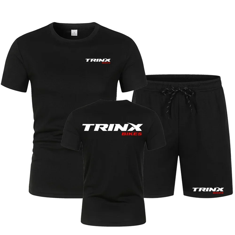 

New TRINX bicycle logo New Summer men's casual set oversized two-piece set, simple casual streetwear tracksuit men men clothing