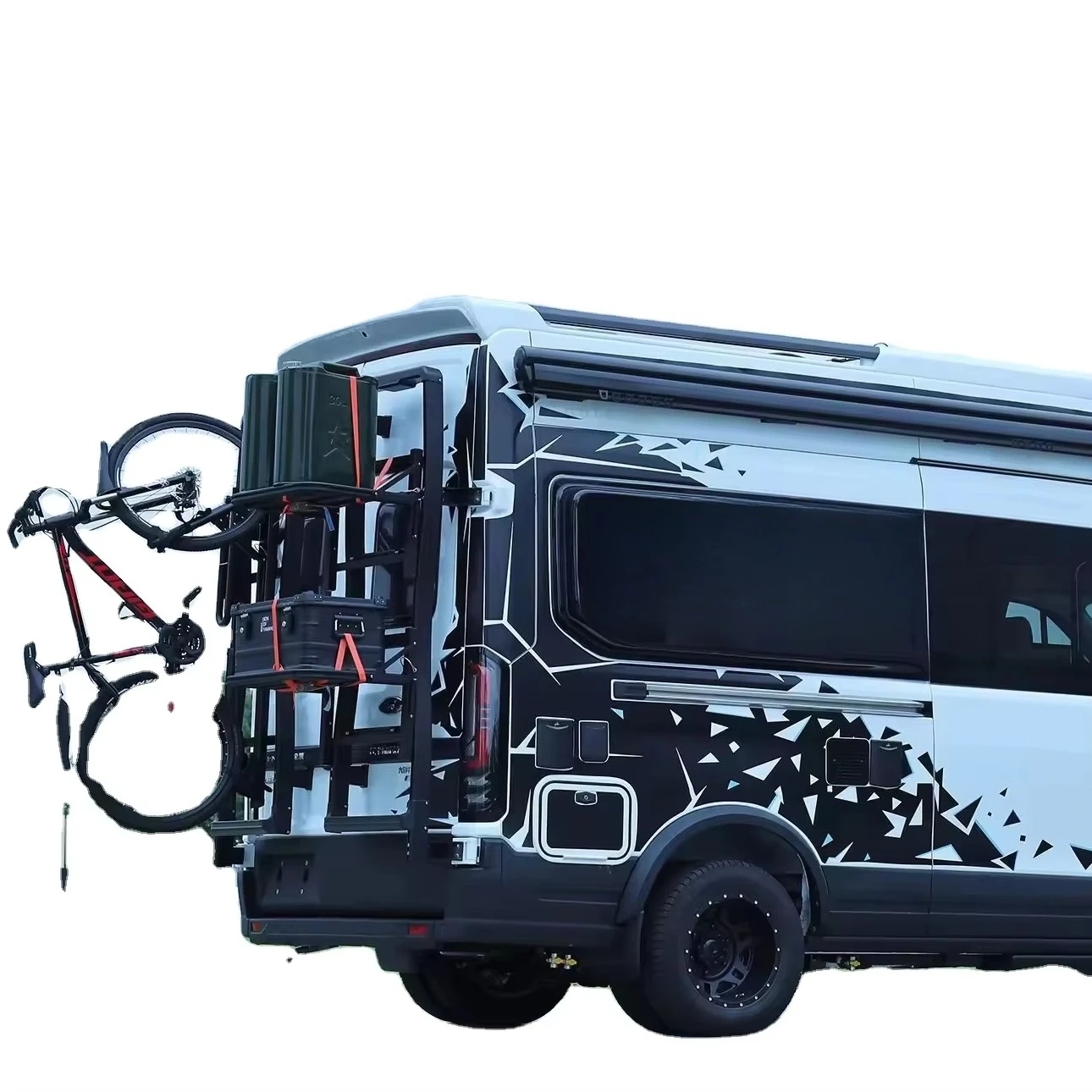 OEM Motorhome Trailer RV Part Accessories Back Rack Ladder Tire Rack Rear Bike Carrier Rear Box Rack Combination