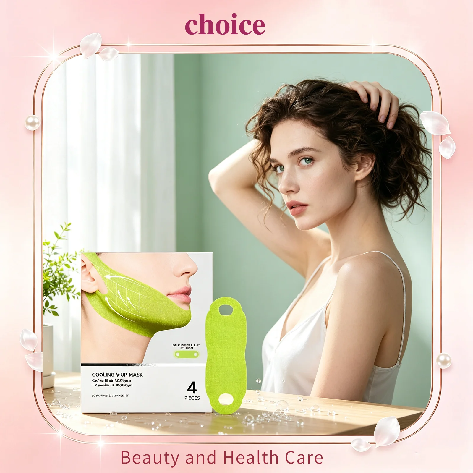 Centella Asiatica Cactus Collagen V Shape Lifting Mask Bandage Firming Jawline Pore Tighten Contour Shaping V Line Facial Patch