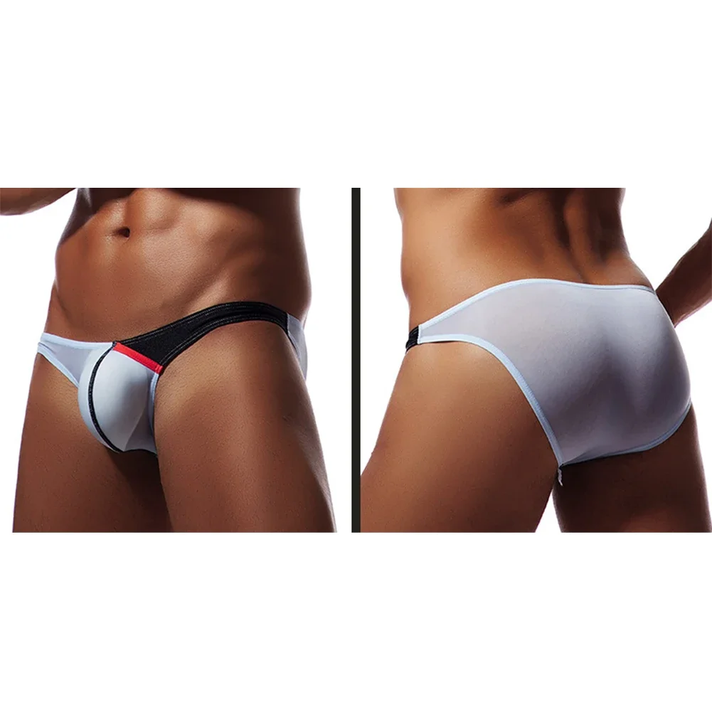 

Mens Ice Silk Bikini Briefs Trunks Underwear Shorts Bulge Pouch Lightweight Low Rise Perspective Breathable Thin Men's Panties