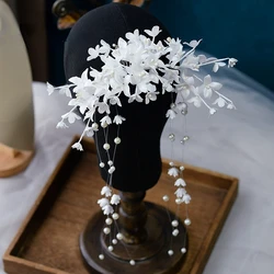 Lily Valley Petal Flower Hair Comb, Beaded Mori Bridal Wedding Hair Accessories