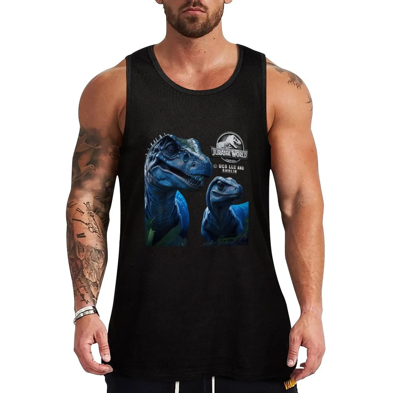 

Jurassic World Blue Raptor Family Tank Top sports vest Short sleeve Men's summer clothes 2025