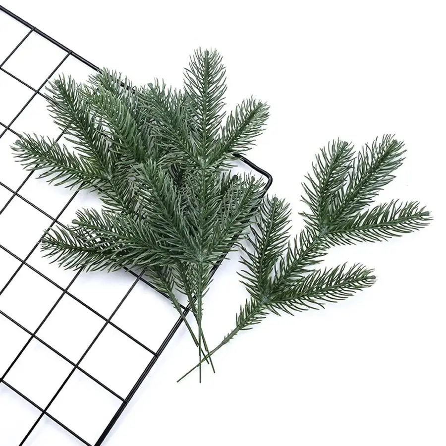 20/50 قطعة نباتات اصطناعية بلاستيكية أنبوب واحد إبرة الصنوبر شجرة عيد الميلاد ديكور غرفة المنزل ملحق أوراق خضراء لتقوم بها بنفسك صندوق بونساي #6
