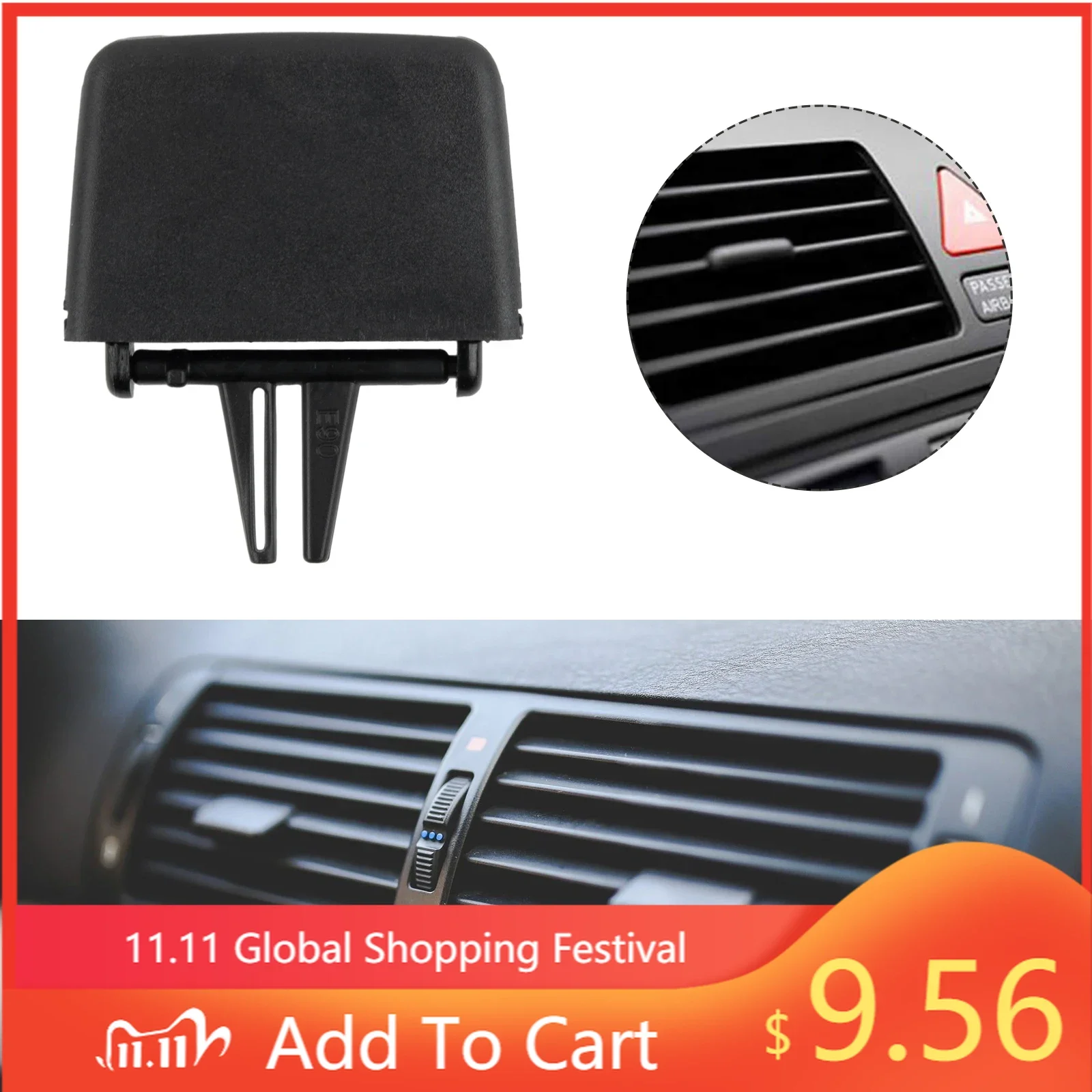 

Auto Parts Tab Clip Black Car Replacement For Center A/C Vent Outlet Repair Kit For BMW 3 Series E90 2005-2012 High Quality