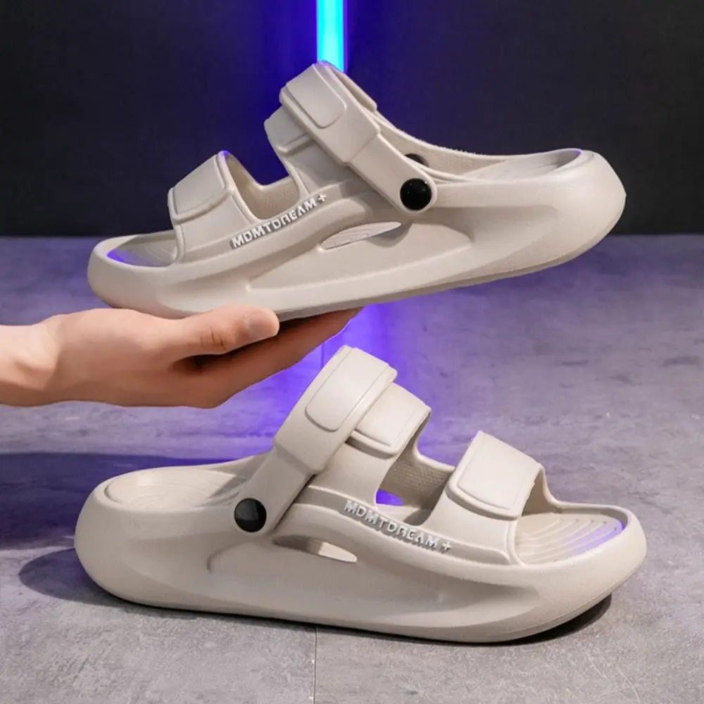 

Универсальные противоскользящие тапочки из ЭВА на плоской подошве, сандалии на платформе с открытым носком и защитой от запаха, пляжная одежда, шлепанцы, мужские сандалии для ванной комнаты