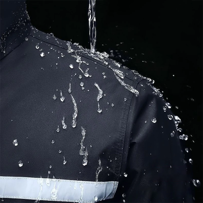 2 pçs casaco com capuz & calça terno de chuva para mulheres homens ao ar livre à prova dwaterproof água engrenagem chuva com tira reflexiva motocycle equitação capa de chuva