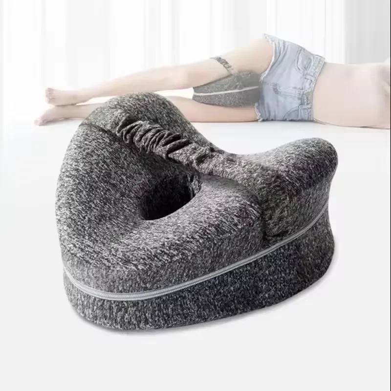 

1pc Leg Pillow Ergonomic Side Sleeping Pillows Foam Knee Pillow With Strap Side Sleeper Leg Support Cushion
