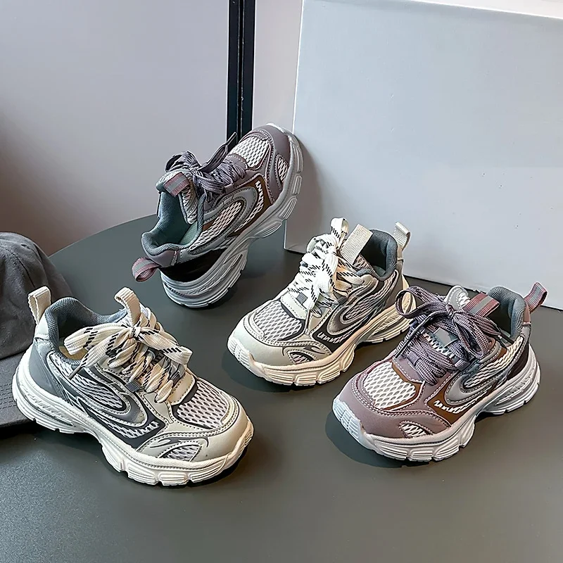 

Kids Running Shoes Breathable Handsome Boys Girls Sneakers Casual Soft Bottom 2025 Autumn New Children Sports Shoes Non-slip