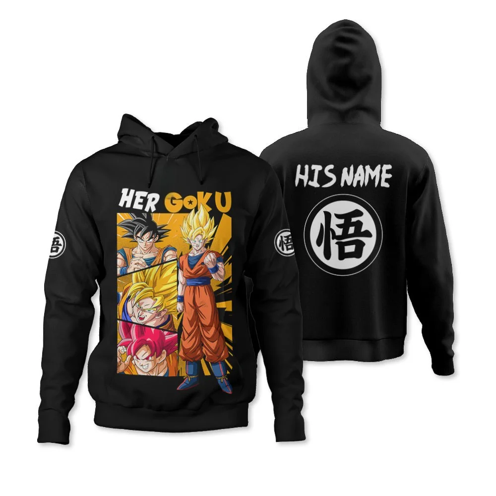 Dragon Ball 2026 Hoodie Men's Son Goku Action Graphic & Goku Logo Crew Neck Hoodie Breathable Loose Fit Anime Streetwear
