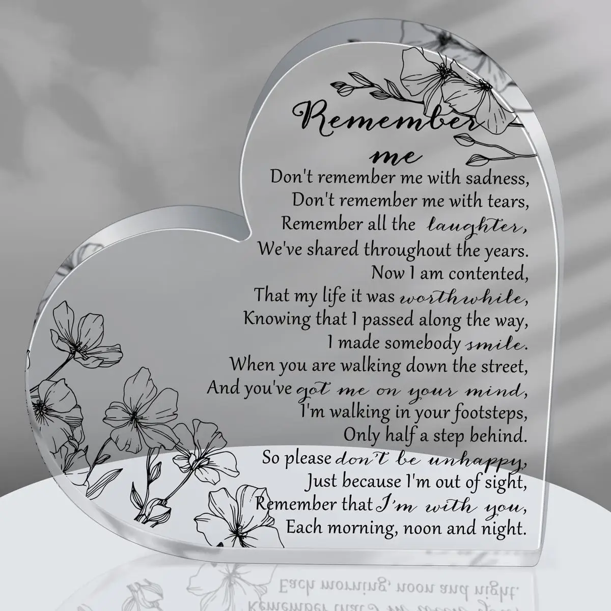 Heart shaped commemorative funeral gifts, acrylic commemorative decorations, mourning decorations for the loss of loved ones