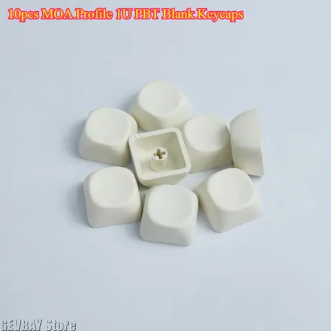 10pcs MOA Profile 1U PBT Blank Keycaps - Macaron Multi Colors DIY No Print for MX Gaming Keyboard