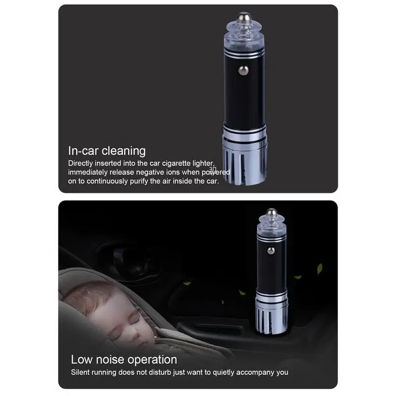 Mini Ionic Air Purifier Air Ionizer Odor Eliminator Portable Air Purifiers Car Lighter Powered Car Accessories Eliminates Dust