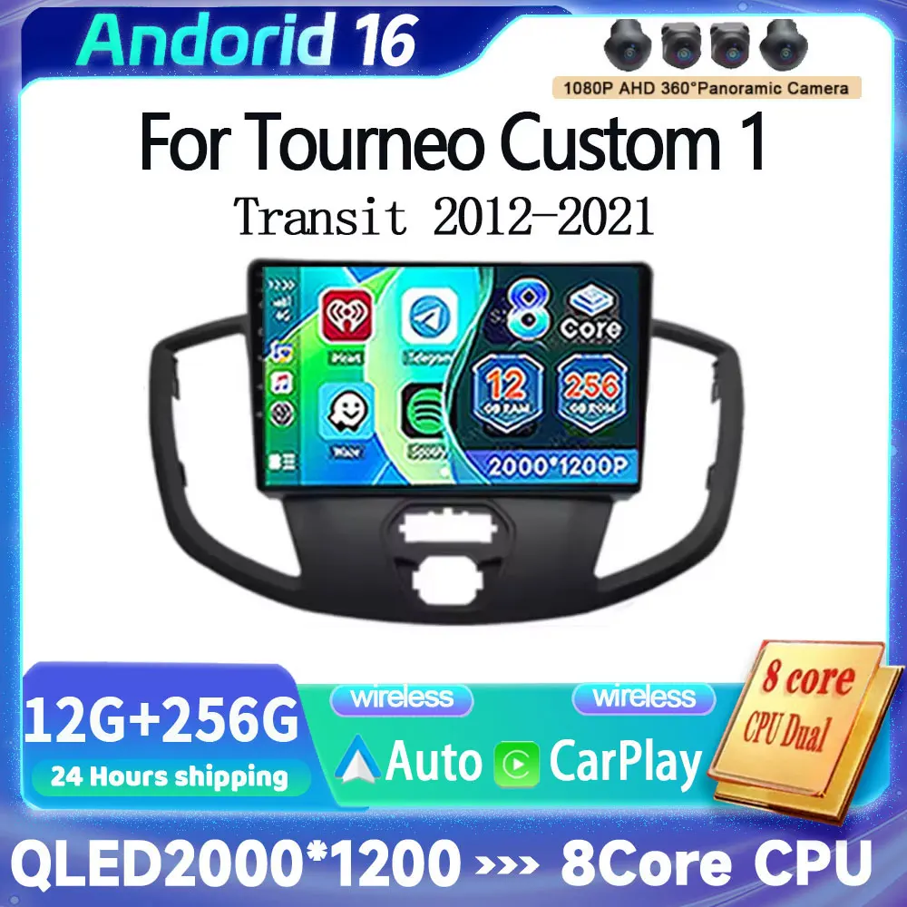 Android 16 for Ford Tourneo Custom 1 I Transit 2012 - 2021 Qualcomm Snapdragon Navigation Multimedia GPS Auto Carplay Stereo