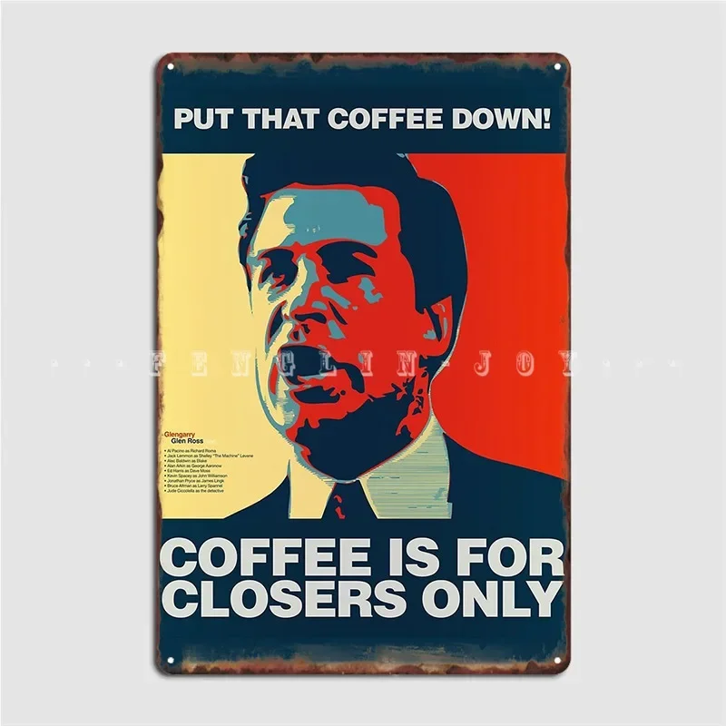 Put That Coffee Down Coffee Is For Closers Only. Metal Sign Club Home Club Bar Personalized Painting Décor Tin Sign Posters