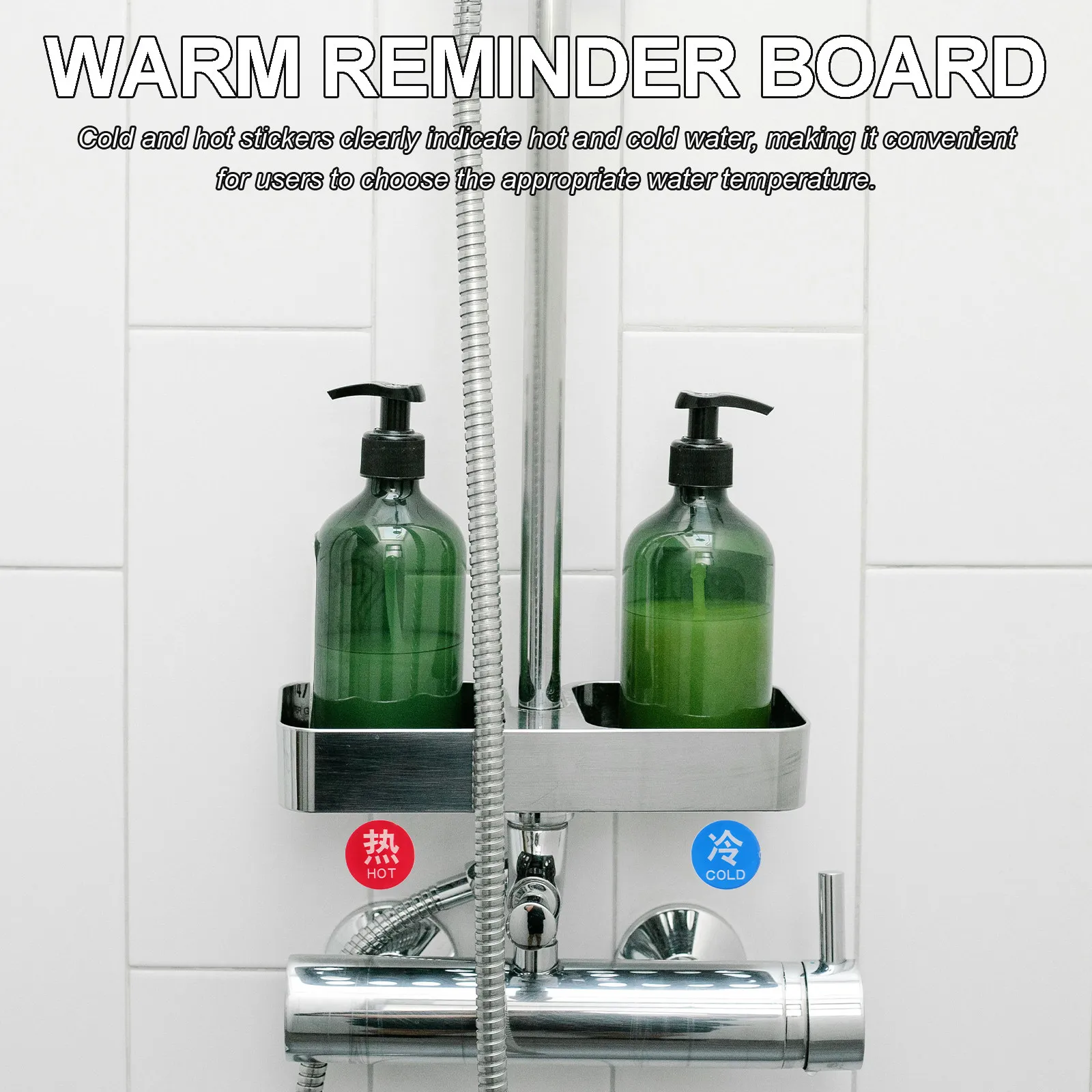 5Pairs Hot and Cold Water Sticker Firm Acrylic Material Temperature Label for Faucet Shower Home Office Decor
