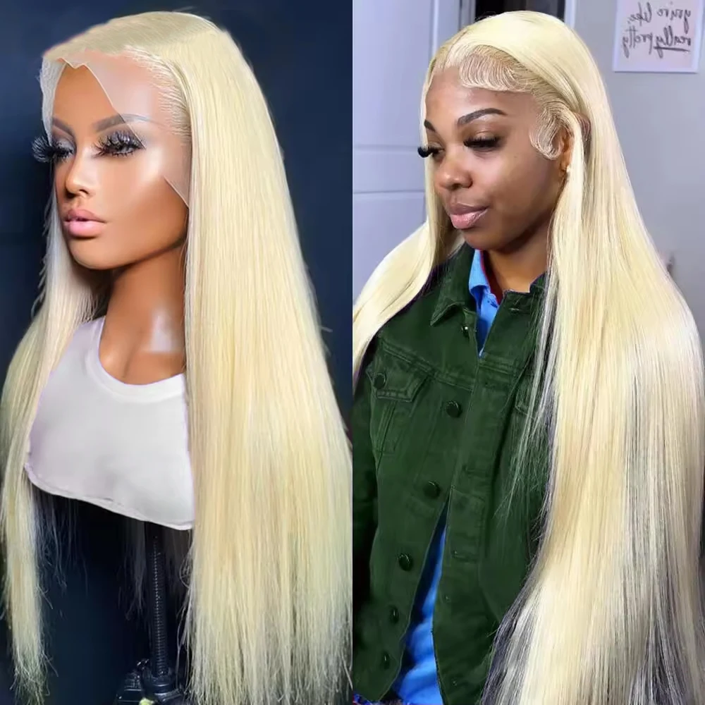 

13x6 HD Transparent 613 Blonde Lace Frontal Human Hair Wigs Brazilian Straight Lace Front Human Hair Wigs Can Be Dyed Any Color