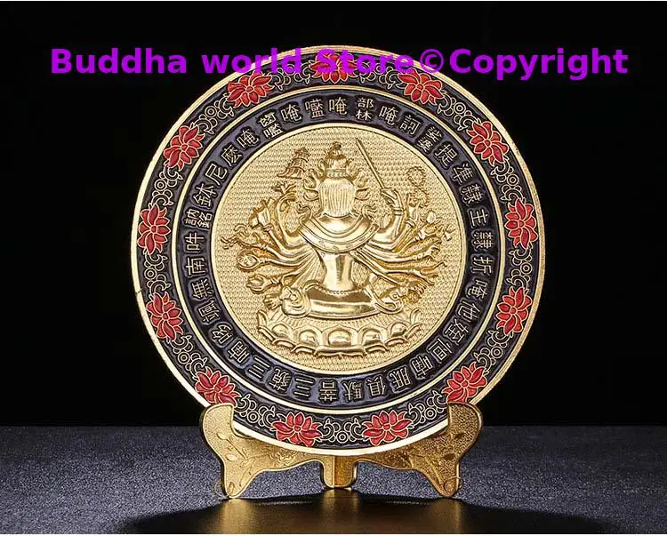 Buddhist supplies buddha statue Buddhism Cunte bodhisattva buddha Mirror all-powerful Gold-plated brass talisman statue