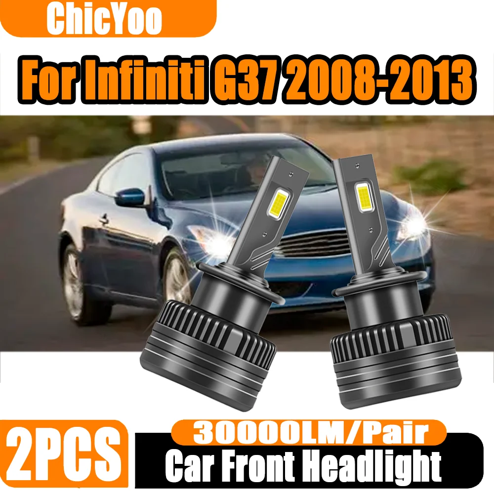 

2X 6000K суперяркие белые ксеноновые лампы D2S HID для фар, 120 Вт, светодиодные автомобильные лампы, 30000 лм, 12 В, для Infiniti G37 2008-2013