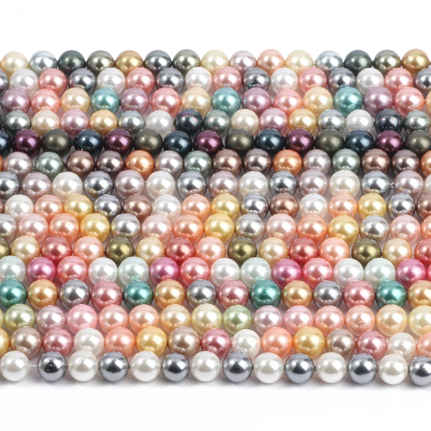 Natural Multicolor Shell Pearl Beads 6/8/10/12mm Round Loose Spacer Beads for Jewelry Making Handmade Diy Bracelet Necklace 15\'\'