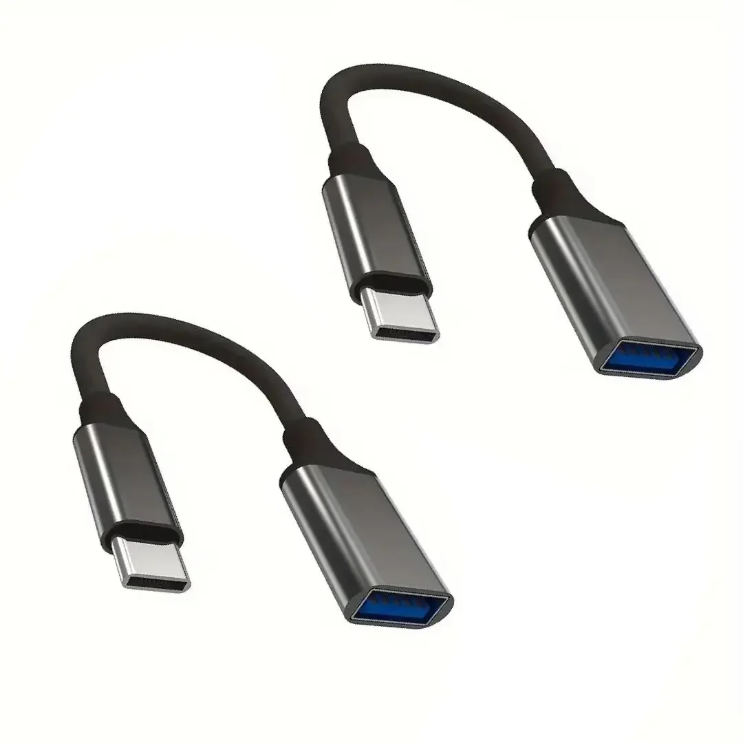 Cable OTG tipo C macho a USB hembra y USB a USB-C 3. 0 adaptador, material de aleación de aluminio, USB 3. 0 cable de extensión