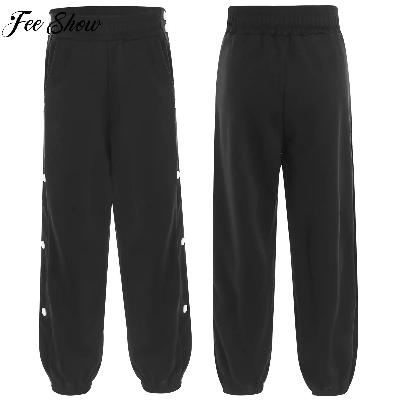 Child Boys Sports Basketball Pants Side Split Pant Elastic Waistband Sweatpants for School Workout Running Hiking Daily Wear New