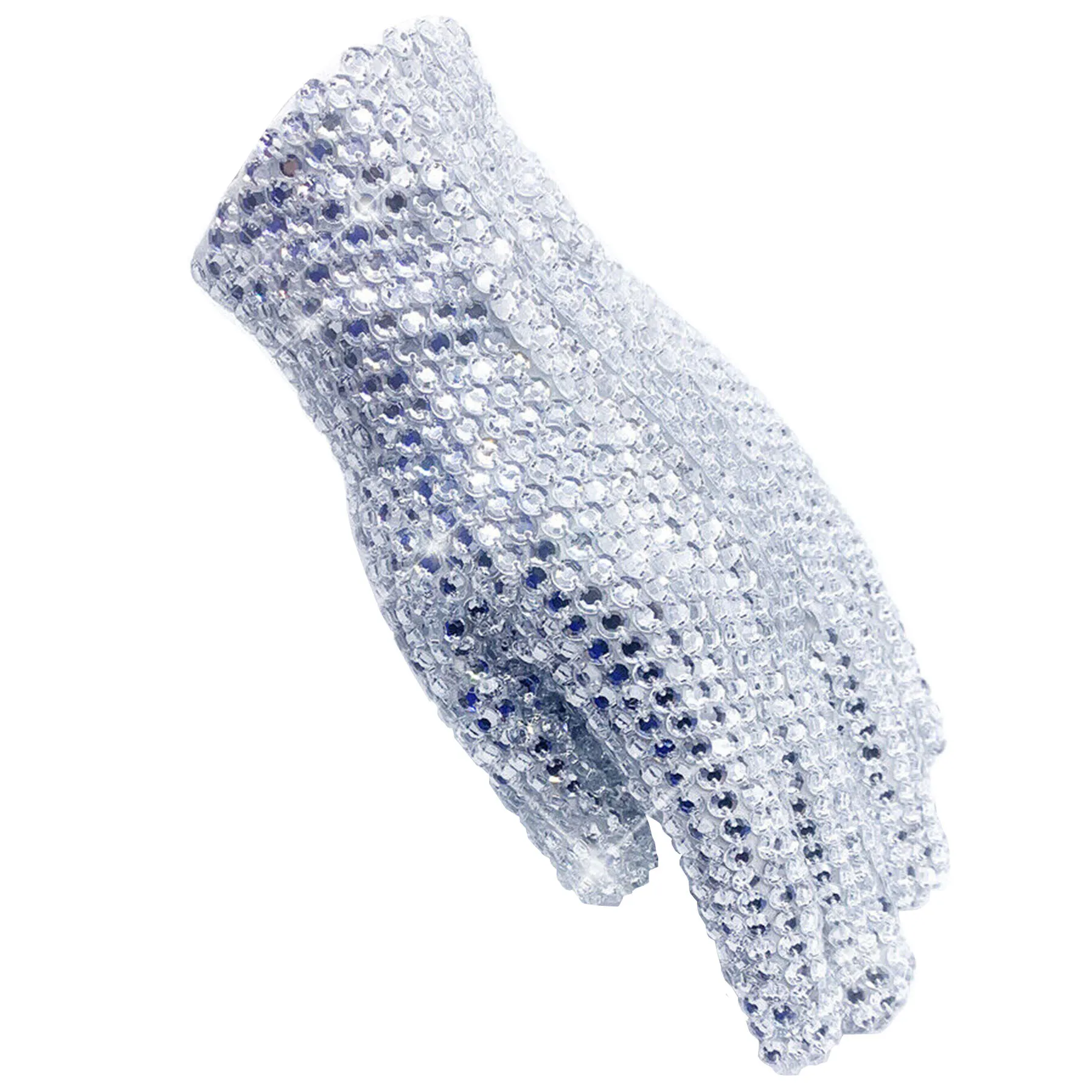 Handmade Silver FULL Crystal Sewn on Glove for Michael Jackson Rhinestone Collection Perfect for Impersonator Preformance