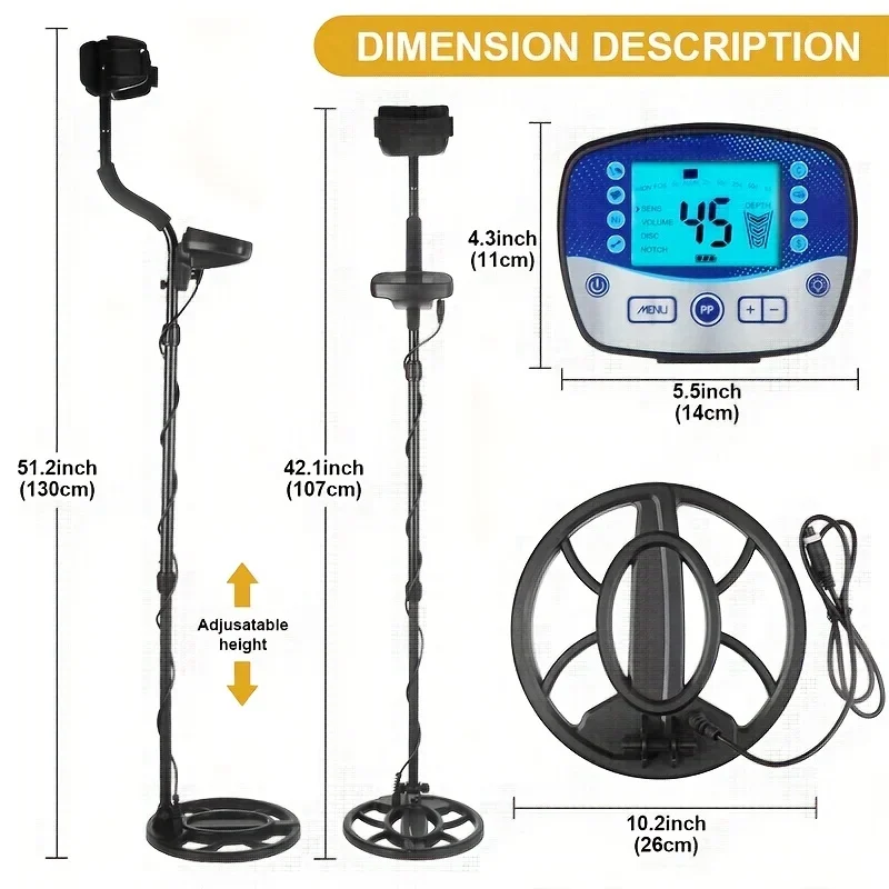 Rilevatore di metalli impermeabile T11 profondità professionale sotterranea rilevatore d'oro altamente sensibile cacciatore di tesori che rileva puntatore