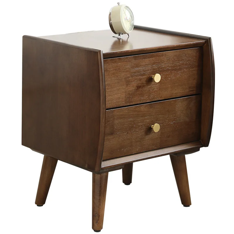 

Nordic solid wood bedside table simple modern bedroom mini small locker light luxury storage cabinet