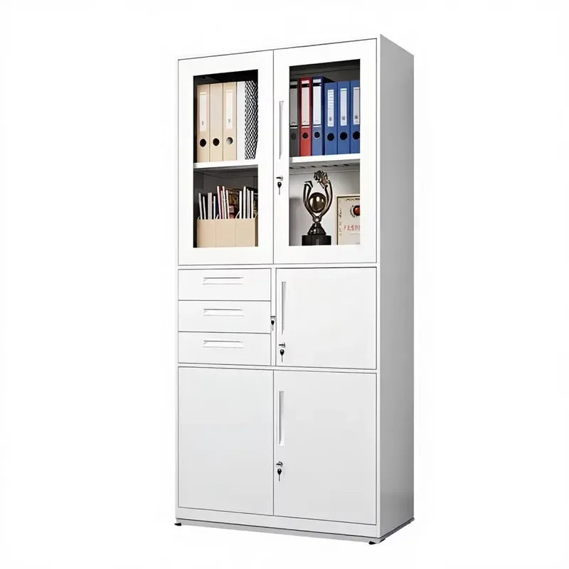 White Steel Filing Cabinet 3 Drawer Lockable Metal Storage Cupboard With Adjustable Shelves For Office Home Document