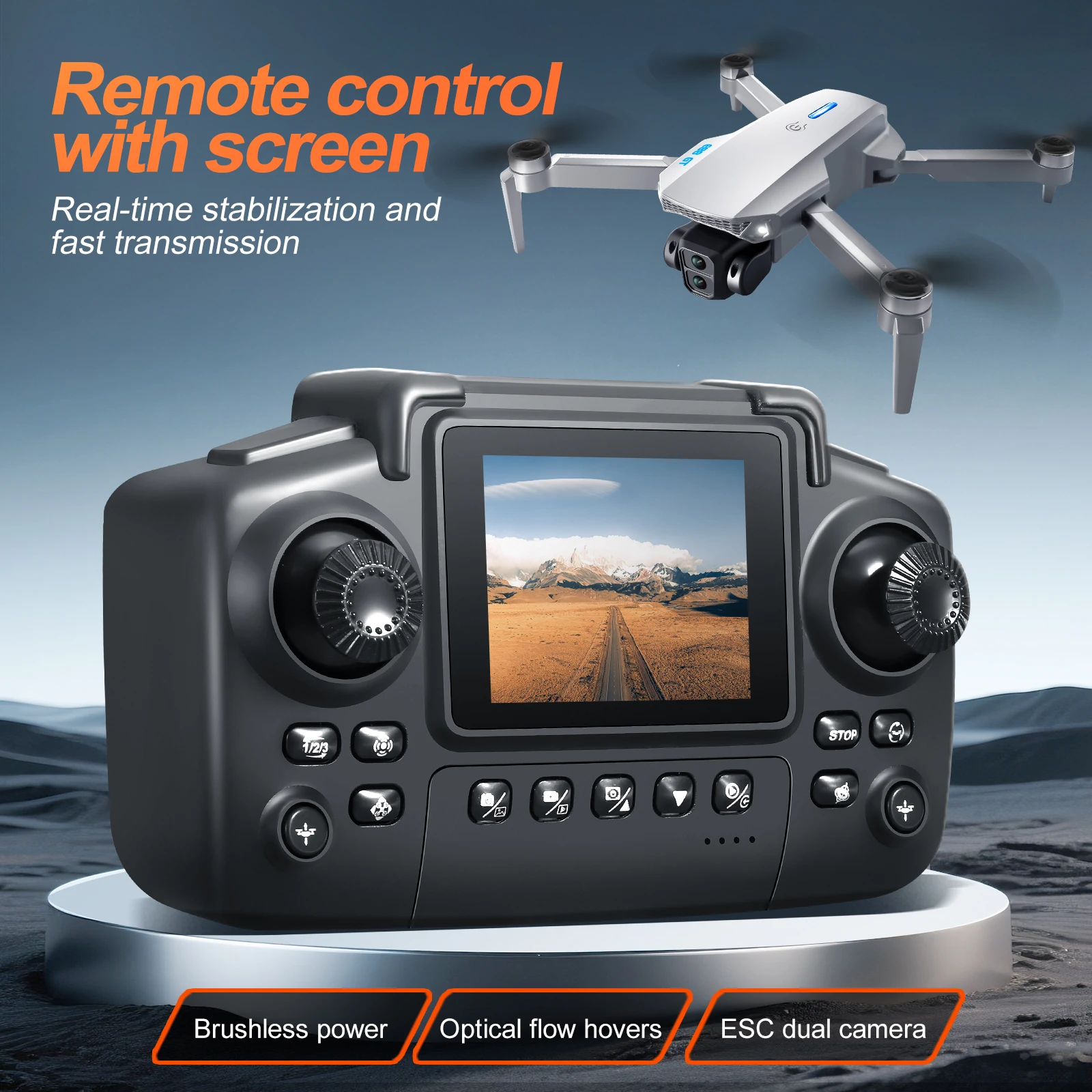 طائرة بدون طيار E88GT أصلية جديدة للتحكم عن بعد مع شاشة 8K كاميرا مزدوجة توطين التدفق البصري 2.4G أجهزة الاستقبال عن بعد بدون طيار