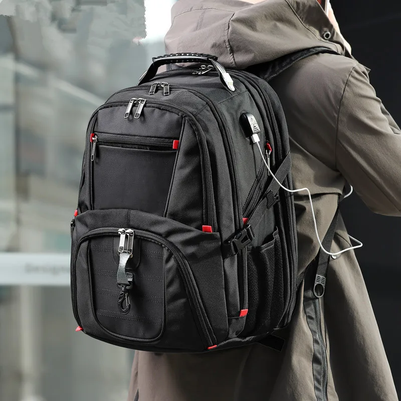 Large Size 19 21 23Inch Swiss Backpacks Travel Bag Business Anti Theft Men Mochila USB Charging Laptop Backpack Waterproof