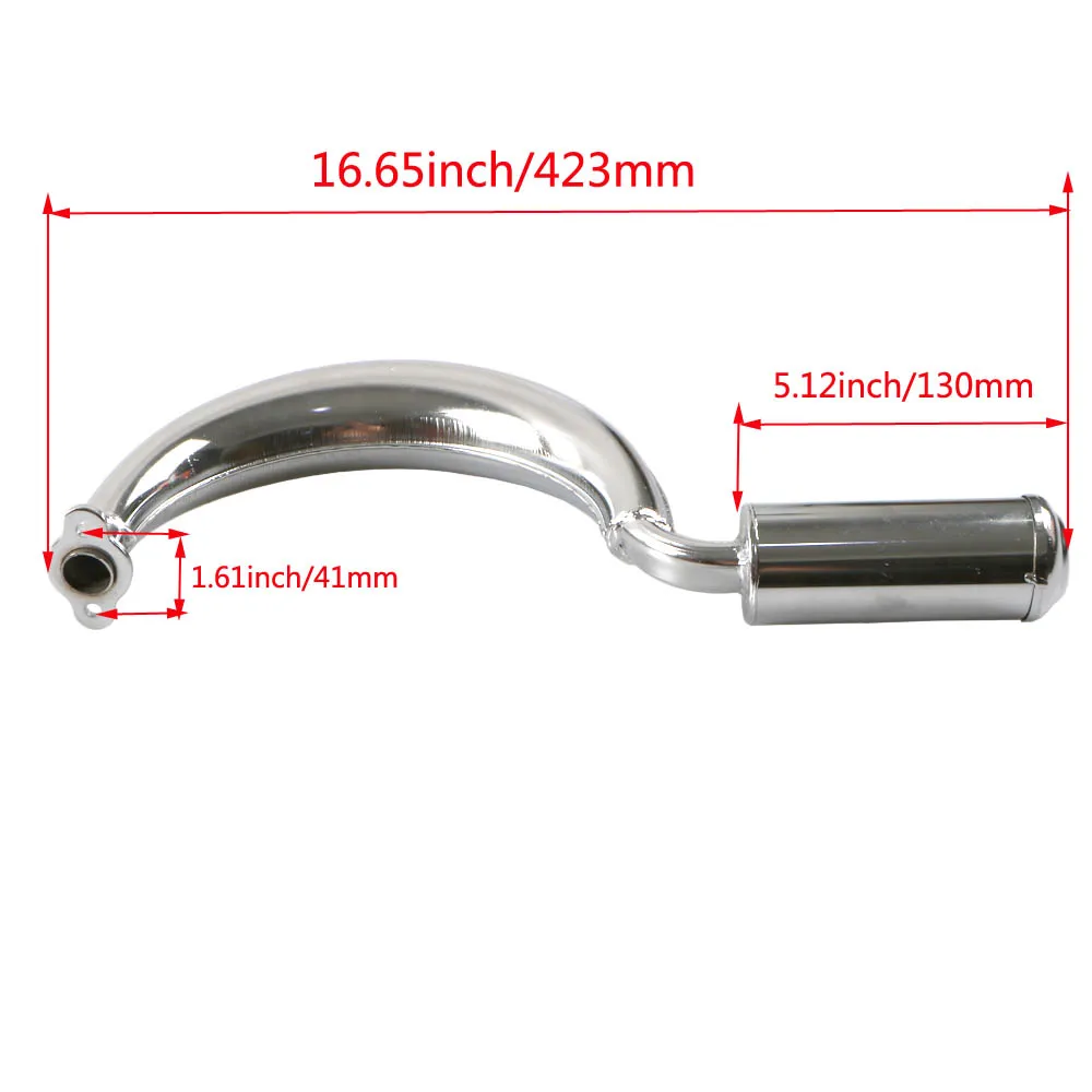 Half Moon Banana Exhaust Muffler Pipe Steel for 2 Stroke 49cc 60cc 66cc 80cc Engines Motorized Bicycle