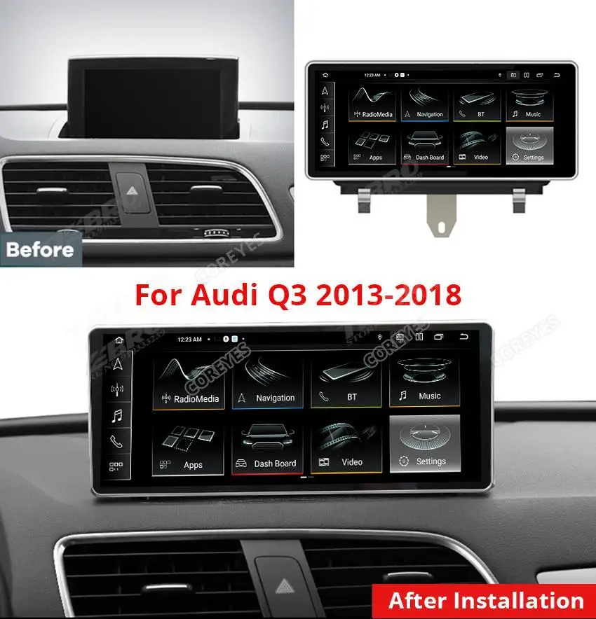 COREYES 10.25'' Android 12 Car Radio for Audi Q3 2013-2018 Multimedia Player GPS Navigation Stereo CarPlay Touch Screen Headunit