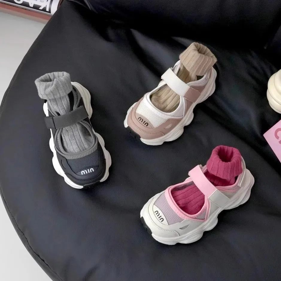 

Дышащие спортивные сандалии, летние сандалии для мальчиков и девочек, повседневная уличная обувь, мягкая детская обувь Мэри Джейн, модные нескользящие кроссовки