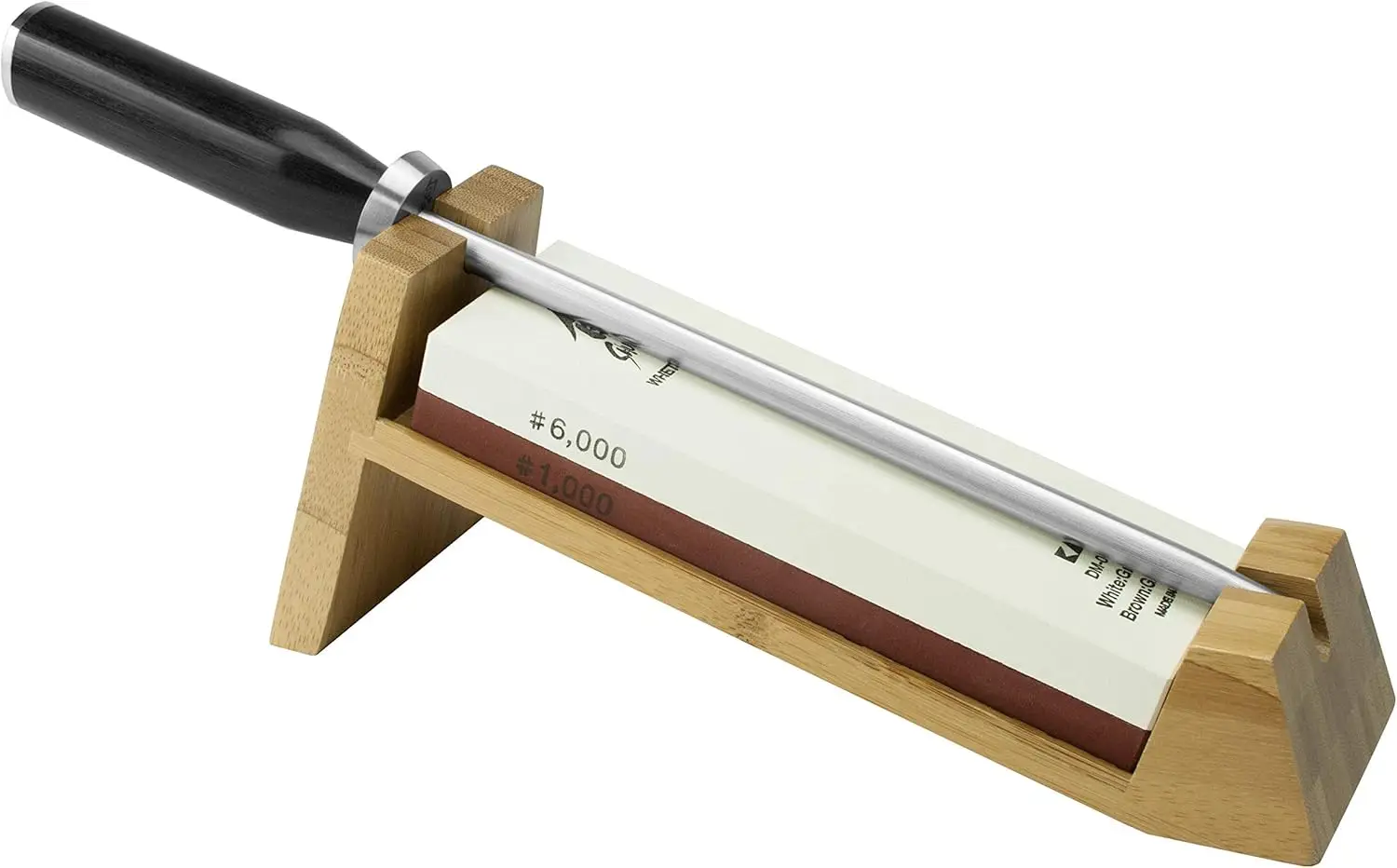 

Cutlery 3-Piece Whetstone Sharpening System, Includes Whetstone, 9” Honing Steel and Bamboo Stand, Knife Sharpener