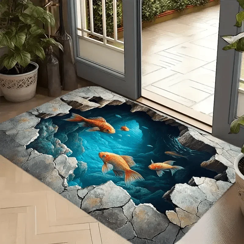 3D visual trap entrance door mat wear-resistant and easy to maintain foot mat entrance non slip floor mat home decoration