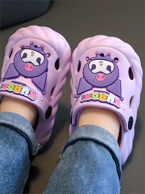 SANRIO MyMelody Kuromi Cinnamoroll para niños y niñas, zapatillas de baño para interiores y exteriores, dibujos animados bonitos, Verano